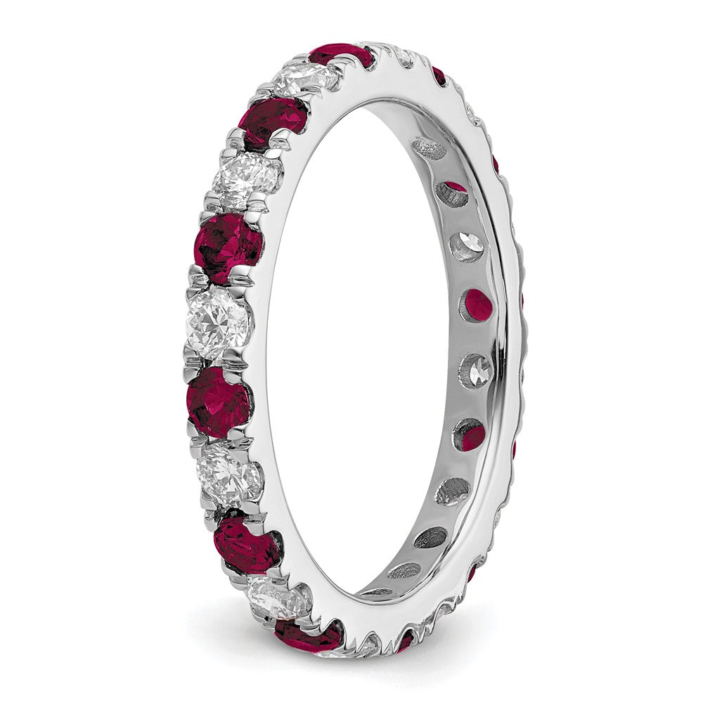 Buy Exclusive 14K White Gold Eternity Band - 7/8 Carat Lab-Grown Diamond & Ruby