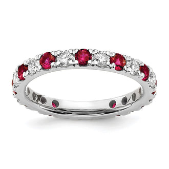 Buy Exclusive 14K White Gold Eternity Band - 7/8 Carat Lab-Grown Diamond & Ruby
