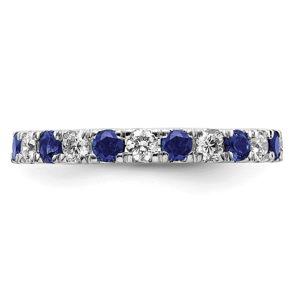 Buy 14K White Gold Eternity Band with 3/4 Carat Lab-Grown Diamond & Blue Sapphire - Stylish Value!