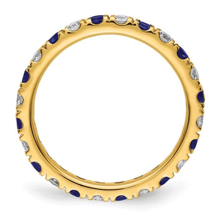 Shop Stylish 14K Gold Eternity Band - 3/4 Carat Lab-Grown Diamonds & Sapphires-2