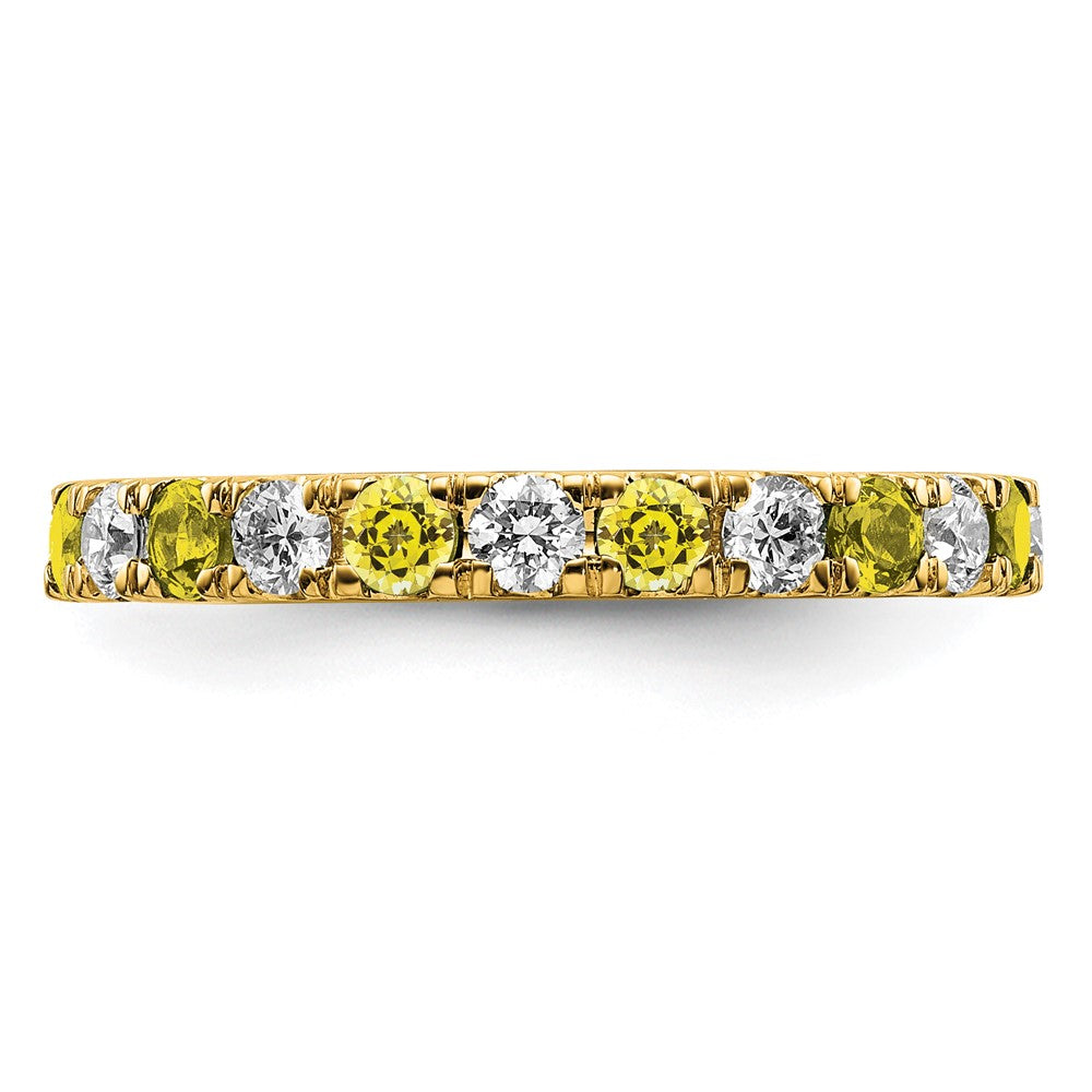Buy Exclusive 14K Gold Eternity Band | 3/4 Carat Lab Grown Diamond & Yellow Sapphire