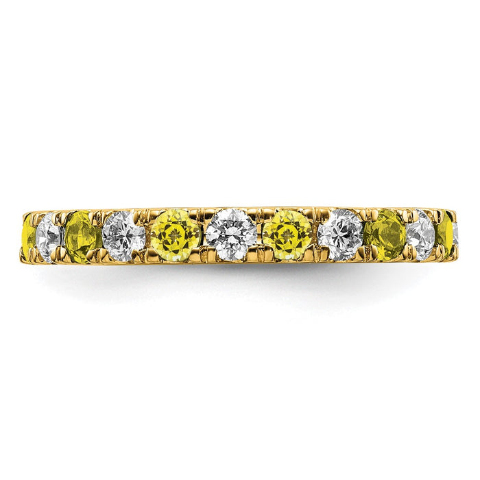 Buy Exclusive 14K Gold Eternity Band | 3/4 Carat Lab Grown Diamond & Yellow Sapphire-3
