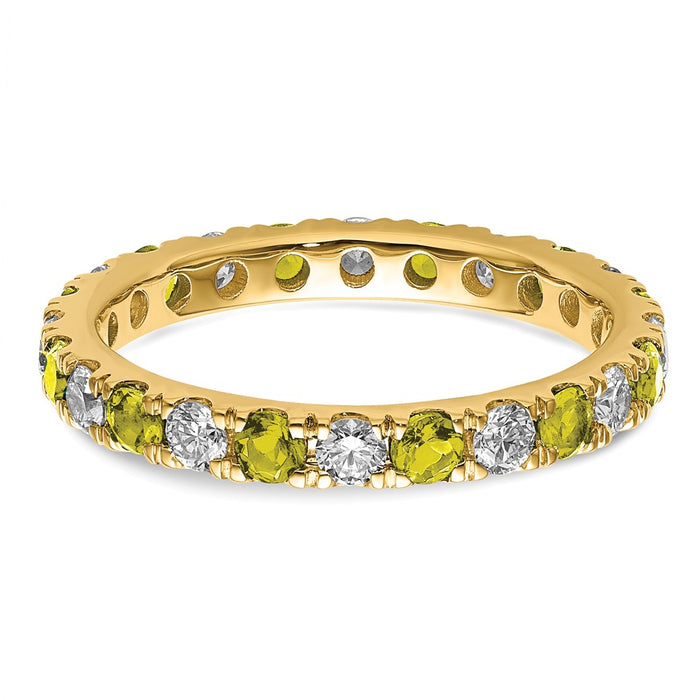 Buy Exclusive 14K Gold Eternity Band | 3/4 Carat Lab Grown Diamond & Yellow Sapphire-4