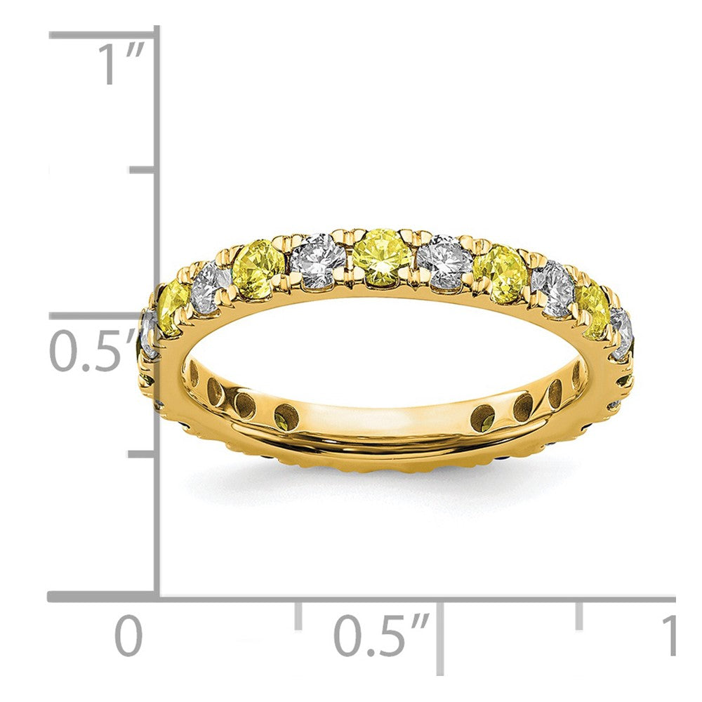 Buy Exclusive 14K Gold Eternity Band | 3/4 Carat Lab Grown Diamond & Yellow Sapphire
