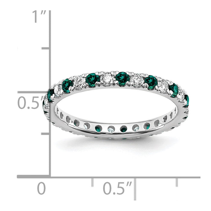 Exclusive 14K White Gold Eternity Band: 1/2 Carat Lab-Grown Diamond & Alexandrite, Size 7 - Luxury Value!-5