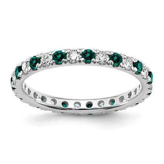 Buy Exclusive 14K White Gold Eternity Band with 3/8 Carat Diamonds & Alexandrite