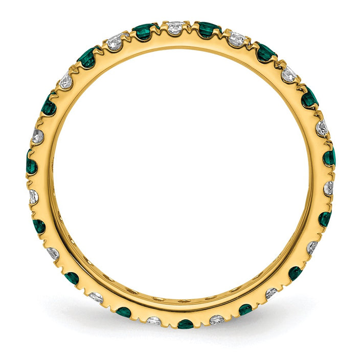 Buy 14K Gold Eternity Band - 3/8 Carat Lab-Grown Diamond & Alexandrite, Stylish!-2