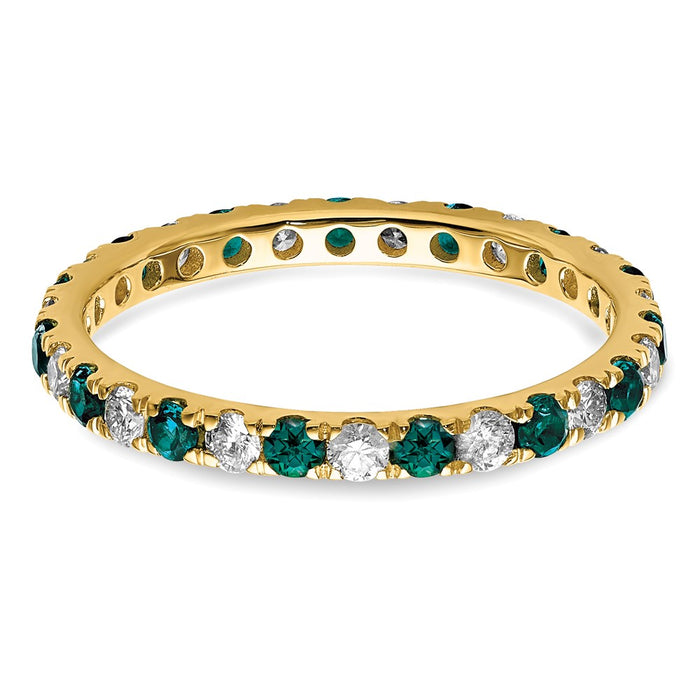 Buy 14K Gold Eternity Band - 3/8 Carat Lab-Grown Diamond & Alexandrite, Stylish!-3