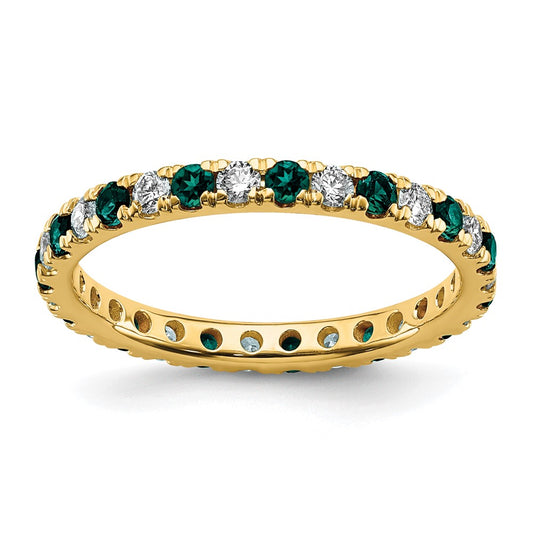 Buy 14K Gold Eternity Band - 3/8 Carat Lab-Grown Diamond & Alexandrite, Stylish!