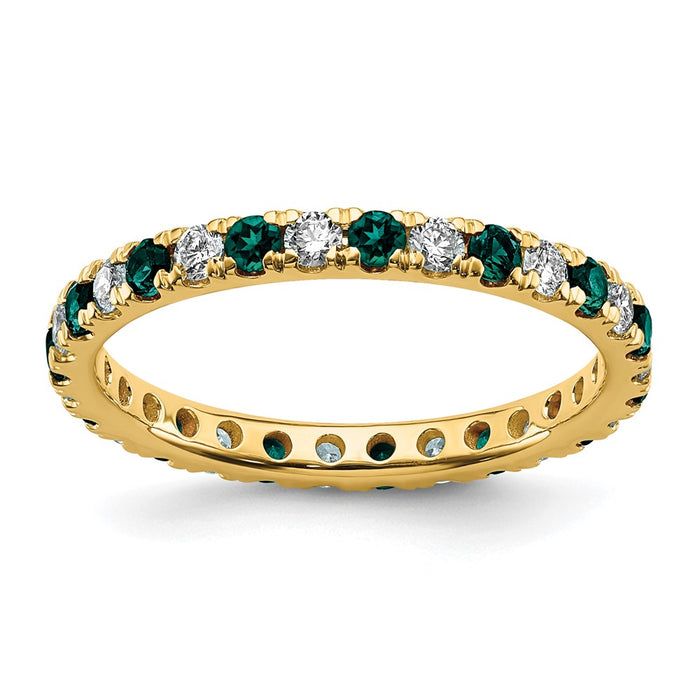 Buy 14K Gold Eternity Band - 3/8 Carat Lab-Grown Diamond & Alexandrite, Stylish!-1