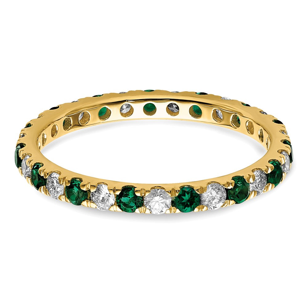 Exclusive 14K Gold Eternity Band with 3/8 Carat Diamond & Emerald - Stylish Value!