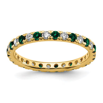 Shop Stylish 14K Gold Eternity Band with 1/2 Carat Lab-Grown Diamond & Emerald