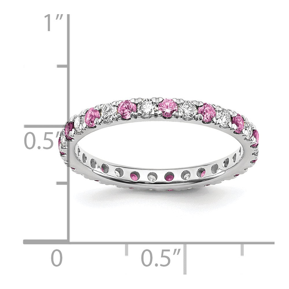 Shop High-Quality 14K White Gold Eternity Band with 1/2 Carat Diamond & Sapphires