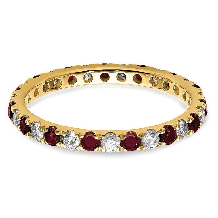 Exclusive 14K Gold Eternity Band with 3/8 Carat Lab Grown Diamond & Ruby - Stylish Value!-4