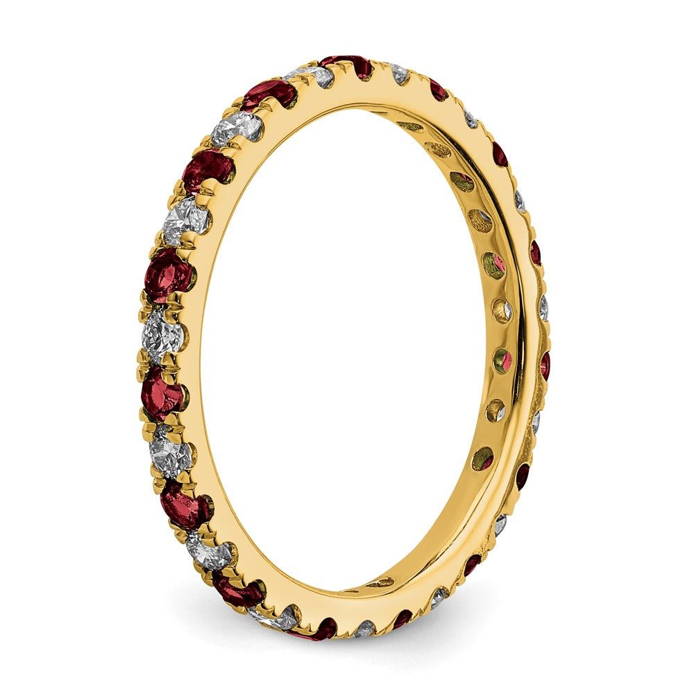 Exclusive 14K Gold Eternity Band with 3/8 Carat Lab Grown Diamond & Ruby - Stylish Value!