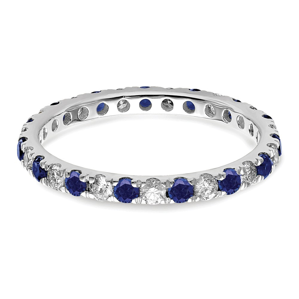 Shop Stylish 14K White Gold Eternity Band with 3/8 Carat Diamond & Sapphire