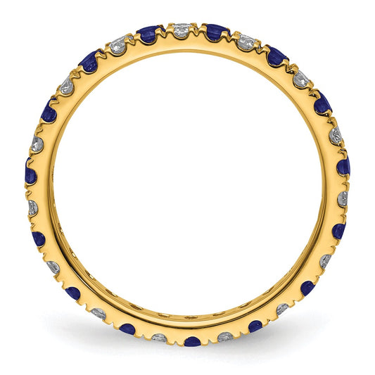 Shop 14K Gold Eternity Band with 3/8 Carat Lab-Grown Diamond & Sapphire - Stylish!