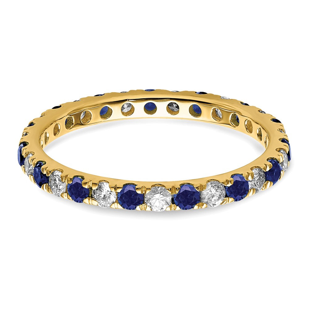 Buy Exclusive 14K Gold Eternity Band with 3/8 Carat Diamond & Sapphire, Size 4.5