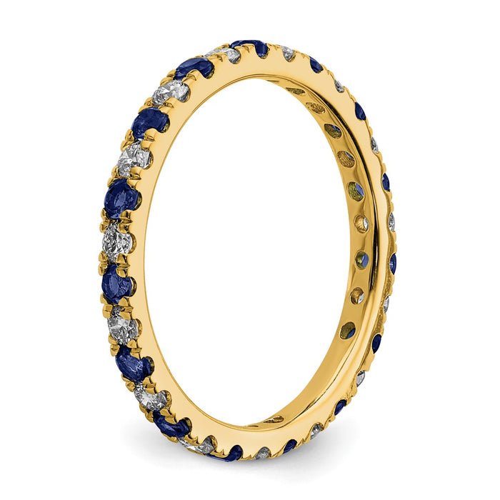 Shop 14K Gold Eternity Band with 3/8 Carat Lab-Grown Diamond & Sapphire - Stylish!-4