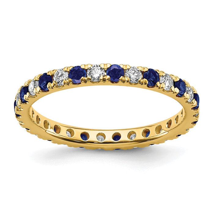 Buy Exclusive 14K Gold Eternity Band with 3/8 Carat Diamond & Sapphire, Size 4.5-1