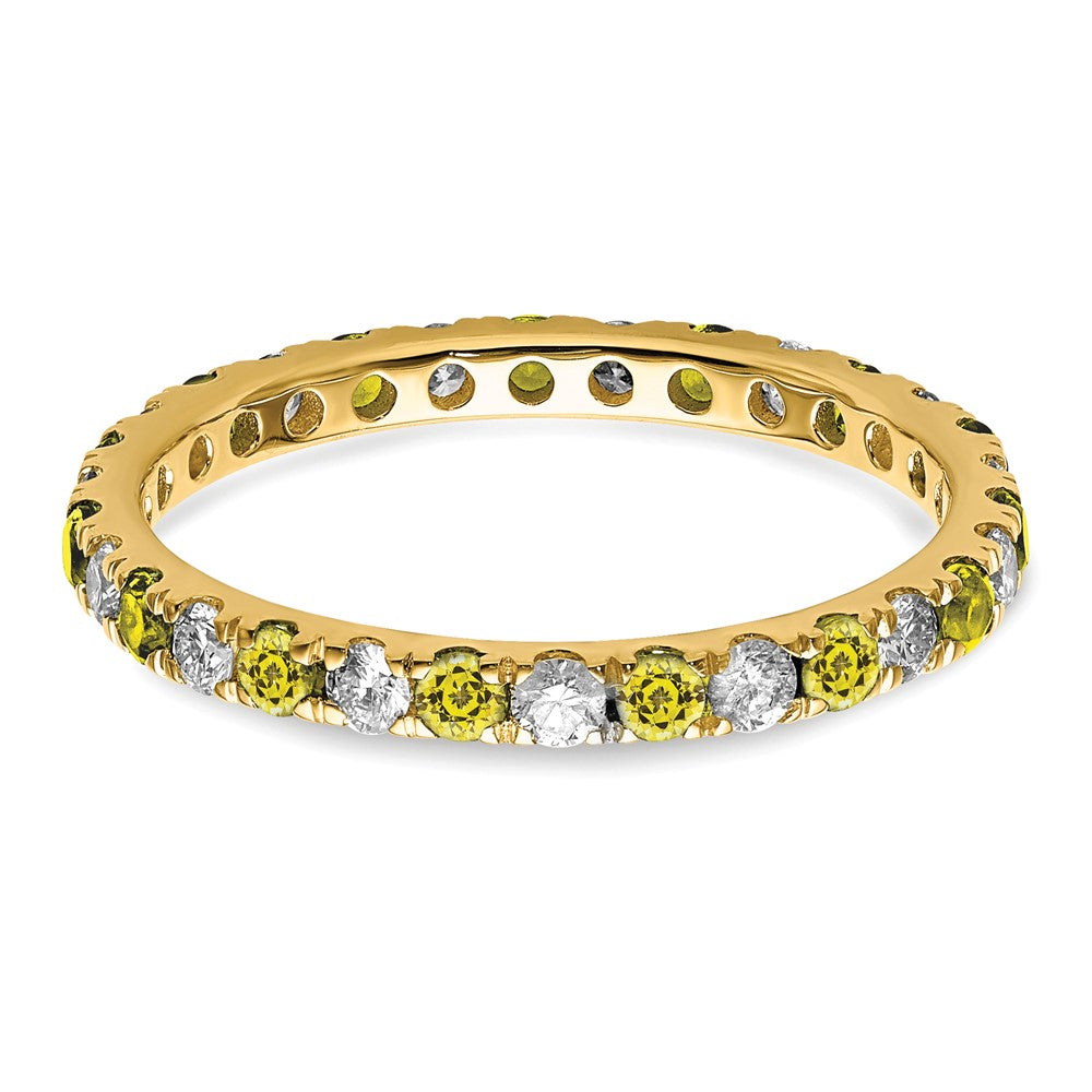 Shop 14K Gold 1/2 Carat Lab-Grown Diamond Eternity Band with Yellow Sapphires