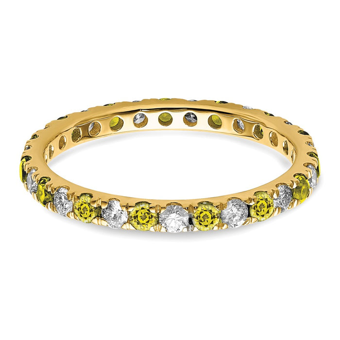 Shop 14K Gold 1/2 Carat Lab-Grown Diamond Eternity Band with Yellow Sapphires-3
