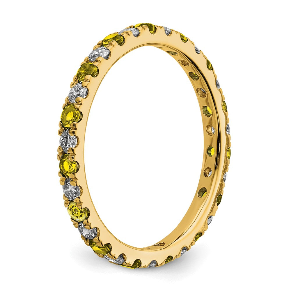 Shop 14K Gold 1/2 Carat Lab-Grown Diamond Eternity Band with Yellow Sapphires