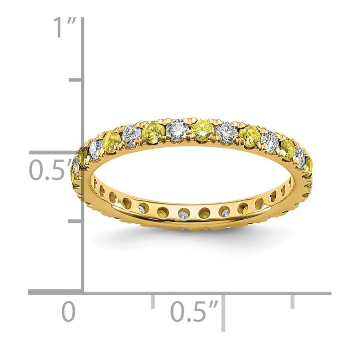 Shop 14K Gold 1/2 Carat Lab-Grown Diamond Eternity Band with Yellow Sapphires-5