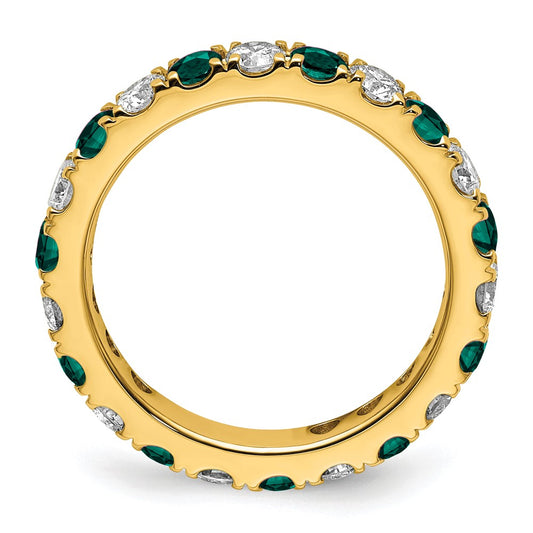 Buy Exclusive 14K Gold Eternity Band with 1.2 Carat Lab-Grown Diamond & Alexandrite, Size 8.5