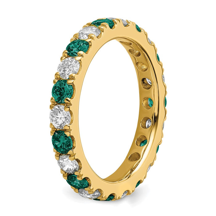 Buy Exclusive 14K Gold Eternity Band with 1.2 Carat Lab-Grown Diamond & Alexandrite, Size 8.5-5