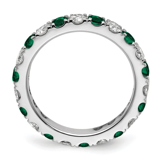 Buy Exclusive 14K White Gold 1.2 Carat Lab-Grown Diamond & Emerald Eternity Band