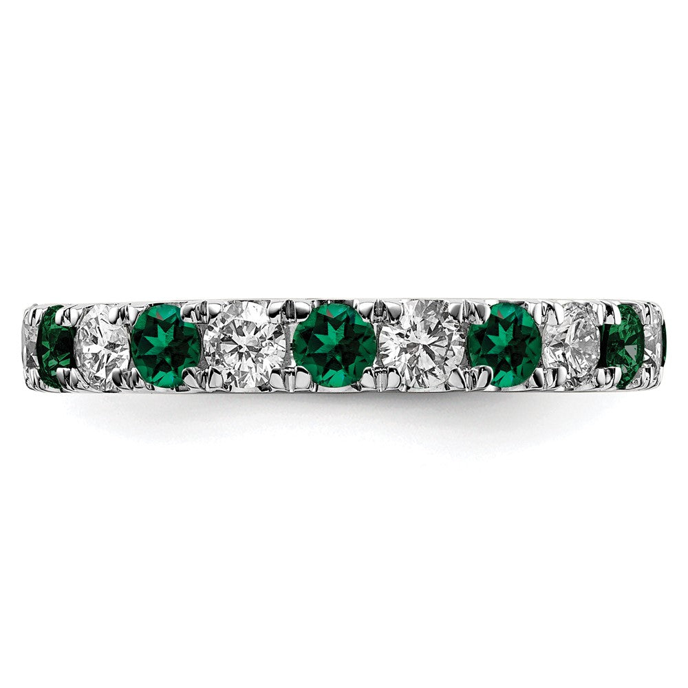 Exclusive 14K White Gold 1.2 Carat Lab-Created Emerald Eternity Band