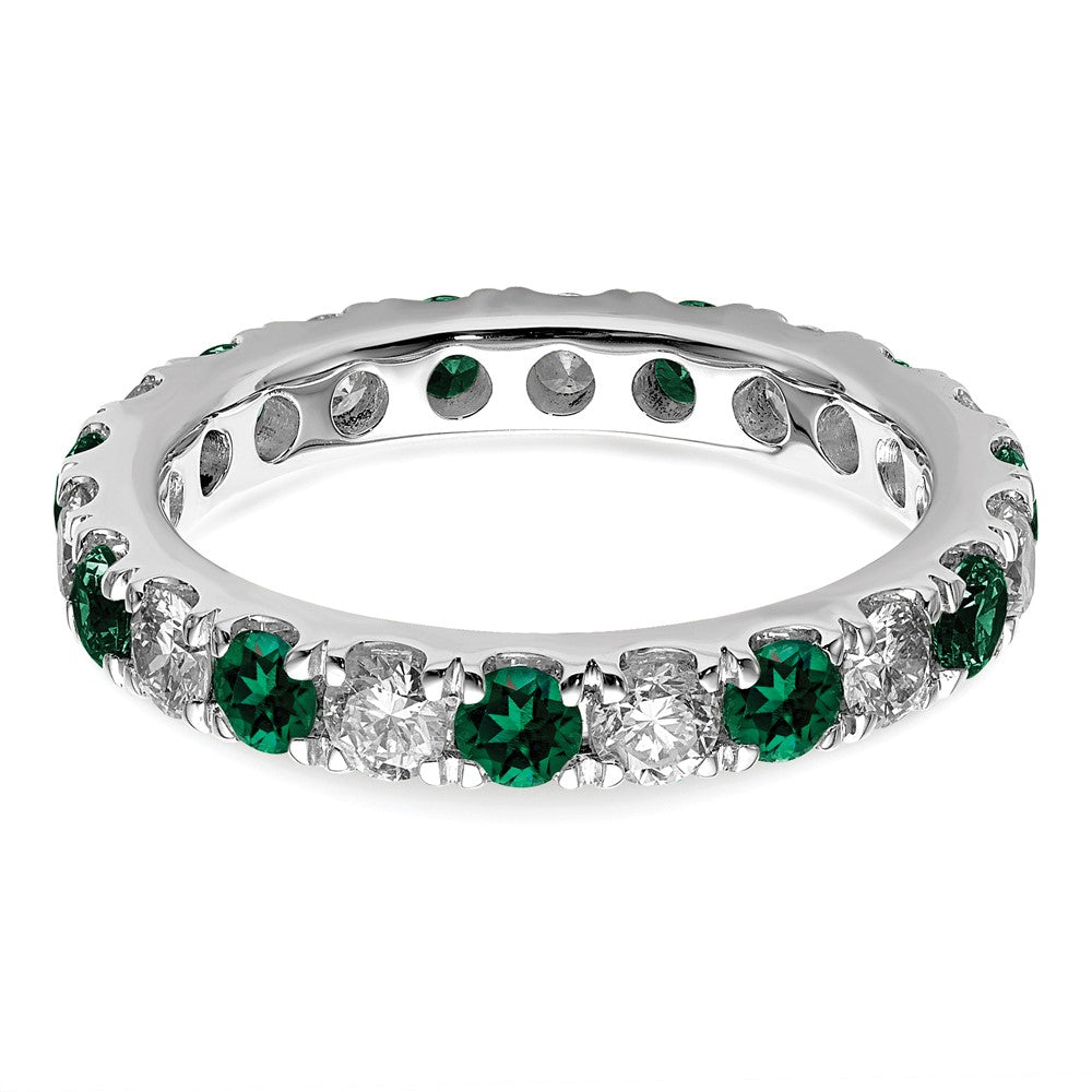 Buy Exclusive 14K White Gold 1 Carat Diamond & Emerald Eternity Band, Size 6