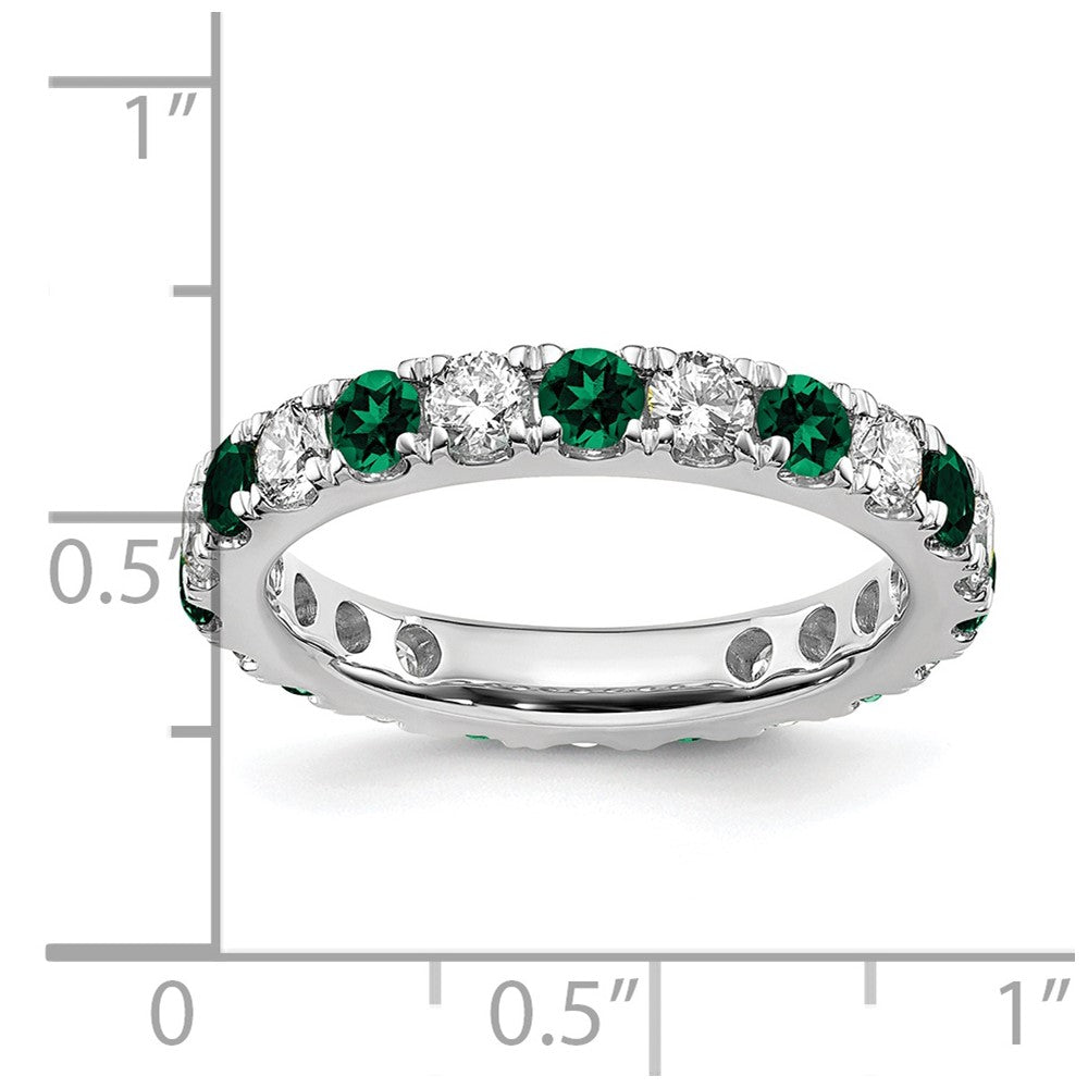 Buy Exclusive 14K White Gold 1.2 Carat Lab-Grown Diamond & Emerald Eternity Band