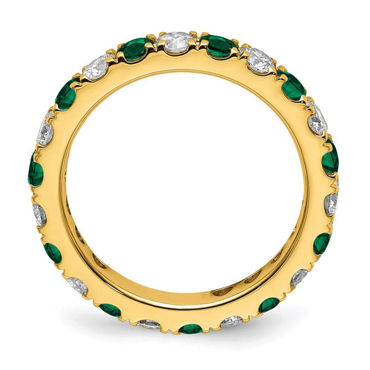 Shop High-Quality 14K Gold 1.2 Carat Lab-Grown Diamond & Emerald Eternity Band