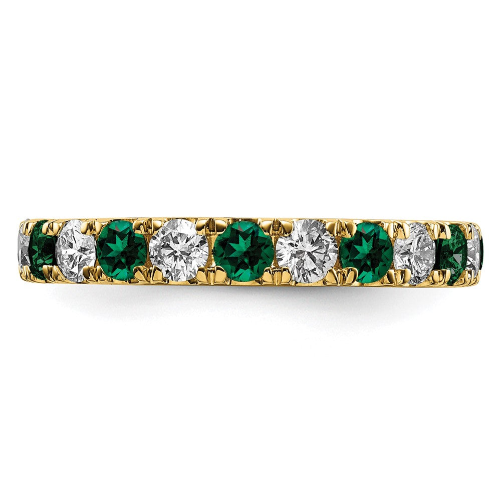 Shop 14K Gold 1.2 Carat Lab-Grown Diamond & Emerald Eternity Band - Stylish Value!