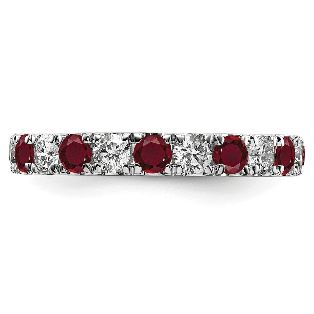 Shop Stylish 14K White Gold 1 Carat Lab-Grown Diamond & Ruby Eternity Band