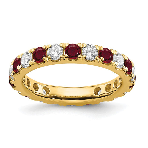 14K Gold Eternity Band with 1.2 Carat Lab-Grown Diamond & Ruby - Style GR1-1005339