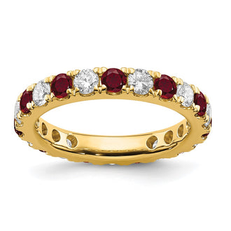 Shop Exclusive 14K Gold 1 Carat Diamond Eternity Band with Lab-Created Ruby