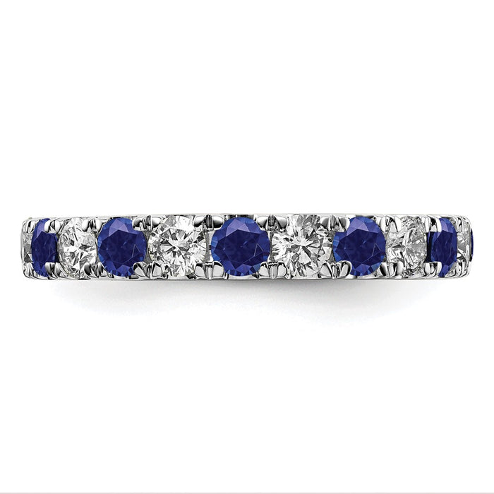 Shop Exclusive 14K White Gold Eternity Band: 1.2 Carat Lab-Grown Diamond & Blue Sapphire, Size 8-3
