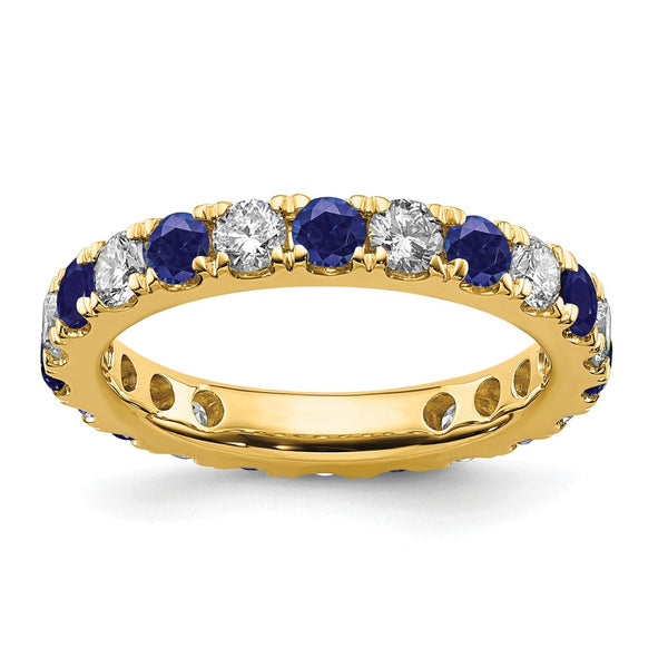 14K Gold Eternity Band with 1.2 Carat Lab-Grown Diamond & Sapphire - Style GR1-1005354