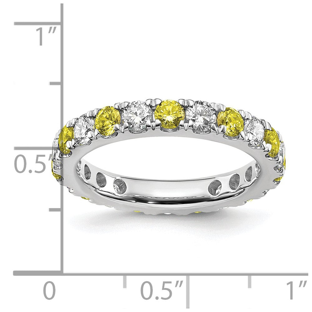 Shop Stylish 14K White Gold Eternity Band with 1.2 Carats Diamonds & Sapphires