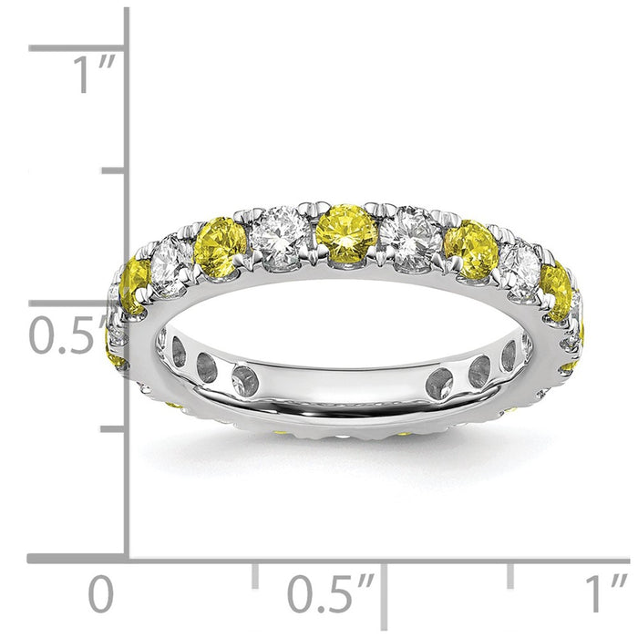 Shop Stylish 14K White Gold Eternity Band with 1.2 Carats Diamonds & Sapphires-6