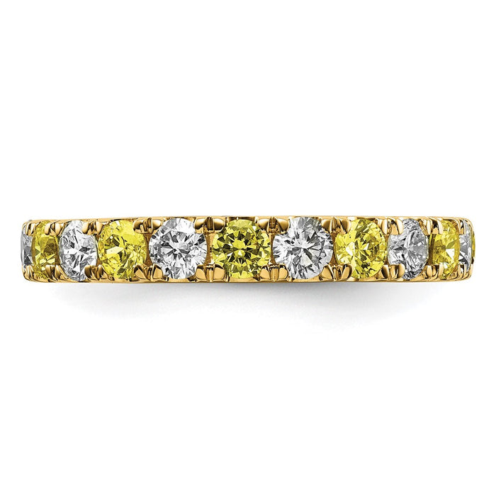 Shop 14K Gold 1 Carat Lab-Grown Diamond Eternity Band, Stylish with Yellow Sapphires-3