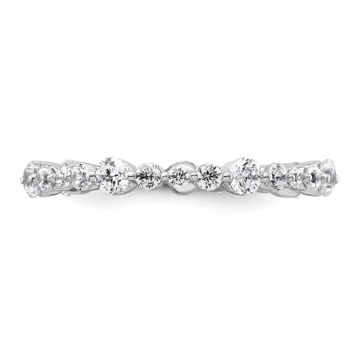 Shop Exclusive 14K White Gold Diamond Eternity Band - 5/8 Carat, Stylish Size 5.5-3