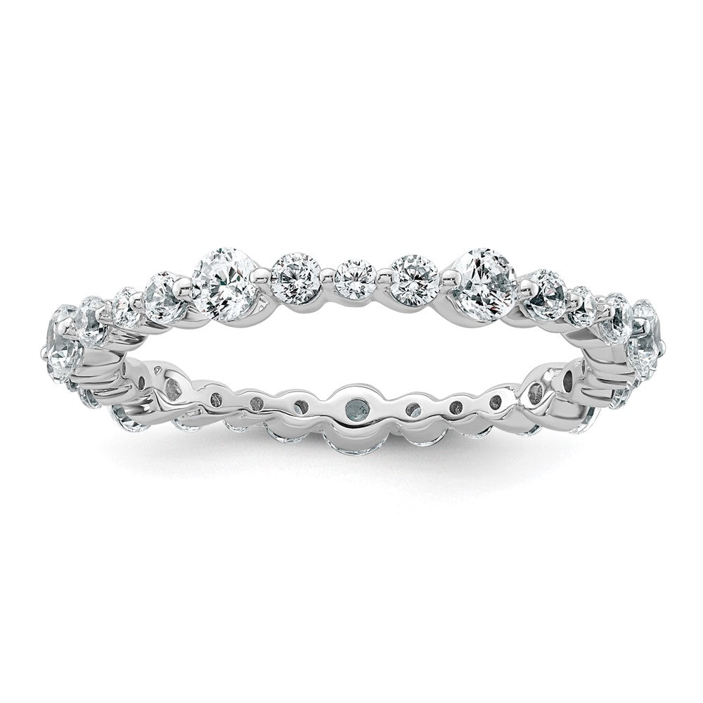 Shop Exclusive 14K White Gold Diamond Eternity Band - 5/8 Carat, Stylish Size 5.5