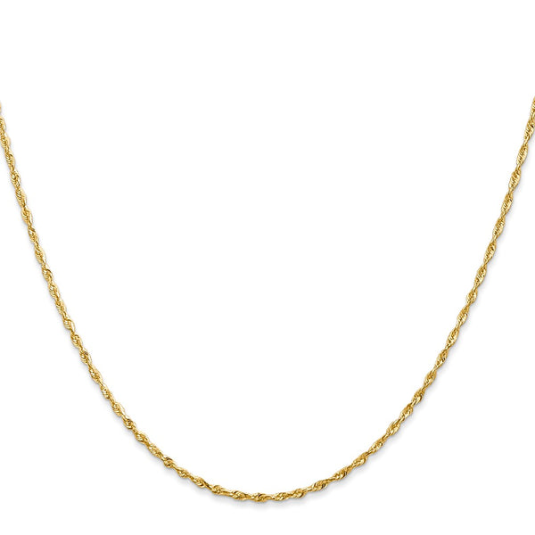 14K Gold 30-Inch 1.5mm Diamond-Cut Rope Chain