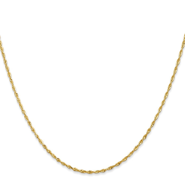 High-Quality 14K Gold 30-Inch 1.5mm Diamond-Cut Rope Chain - Stylish Value!-2