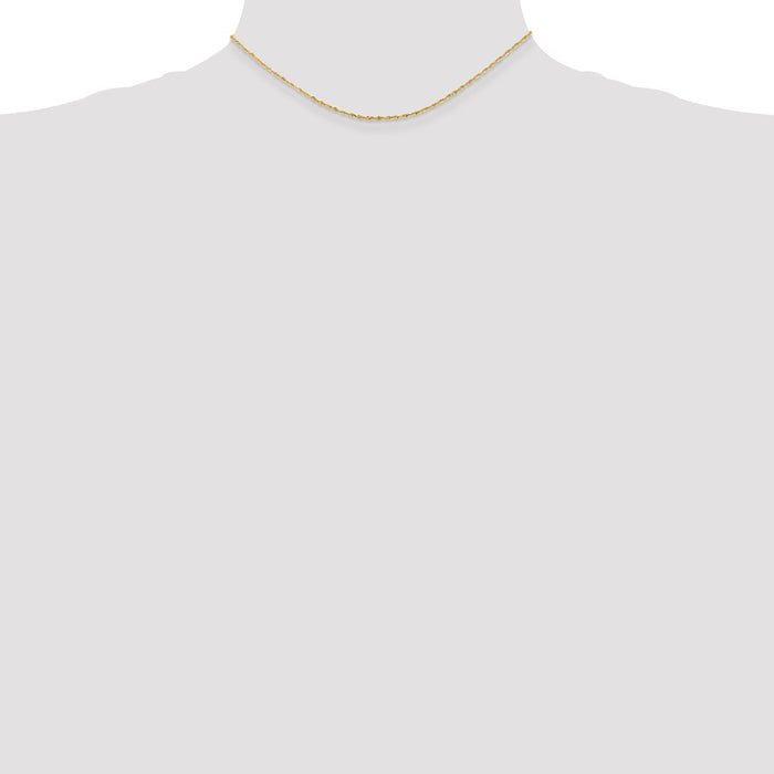 Shop 14K Gold 14-Inch Diamond-Cut Rope Chain - Stylish 1.5mm Design-3