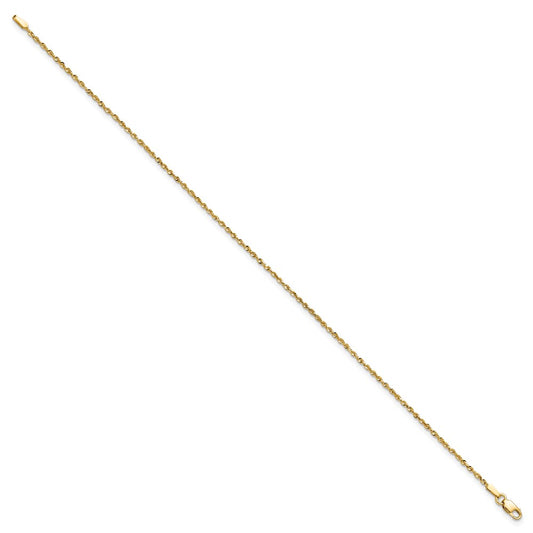 Shop Stylish 14K Gold 9-Inch Diamond-Cut Rope Anklet - 1.5mm Luxury Design